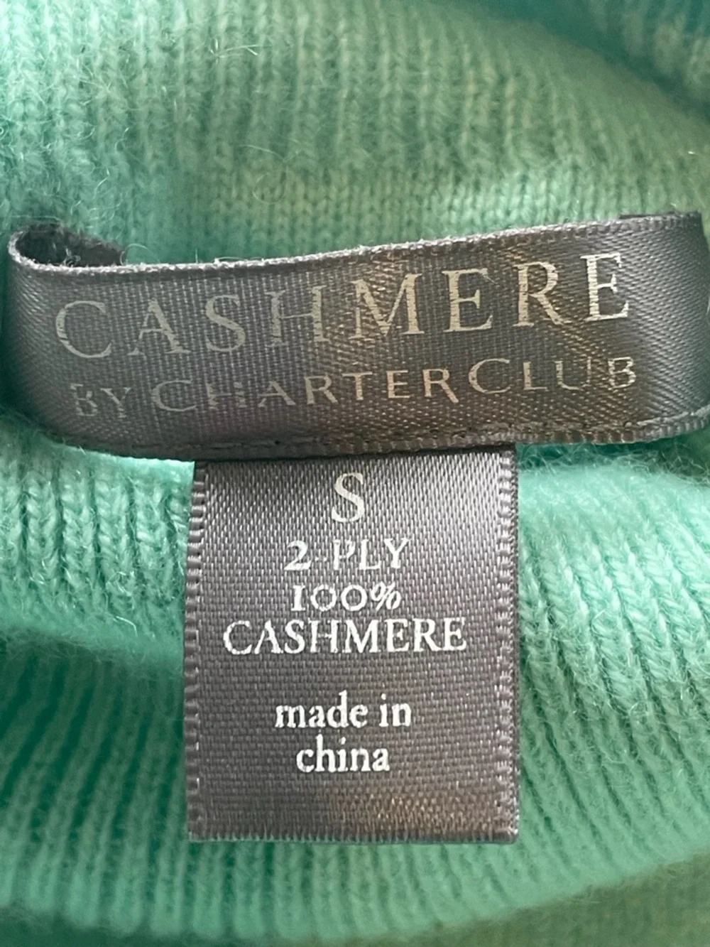 Charter Club Cashmere Turtleneck Sweater Womens Small Seafoam Green